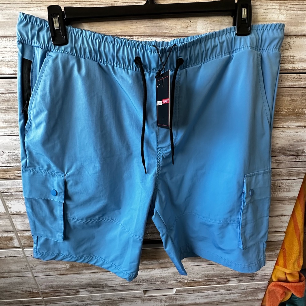 Jump Start Blue Hybrid Shorts 🌊 Quick Dry Elastic XL NWT
